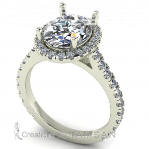 Oval Halo Engagement Ring 3.25Ctw