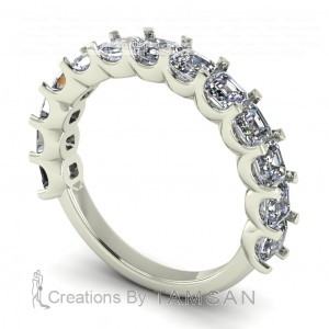 Diamond Emerald Anniversary Ring 1.95Ctw