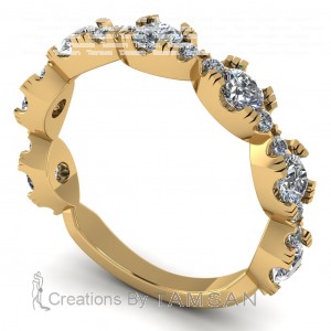 Diamond Round Cut Anniversary Ring 1Ctw