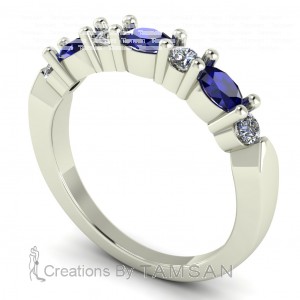 Diamond Oval and Round Anniversary Ring 0.70Ctw