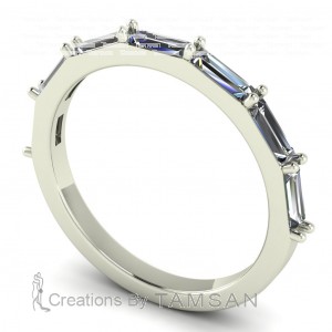 Diamond Baguette Anniversary Ring 0.55Ctw
