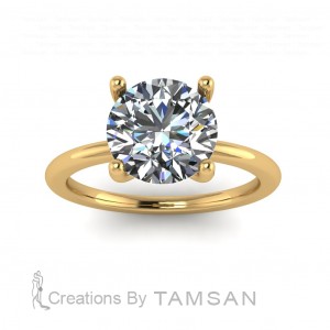 Round Solitaire Engagement Ring with Heart Gallery 2.10Ctw
