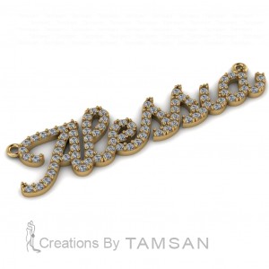 Diamond Nameplate Pendant 0.73Ctw