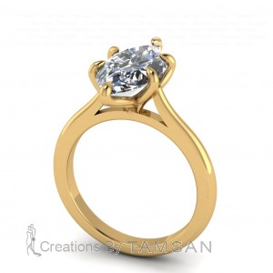 Marquise Tulip Cathedral Solitaire Engagement Ring 2.25Ctw