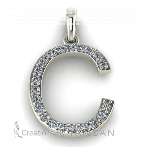 Diamond Initial Block Letter C 0.25Ctw