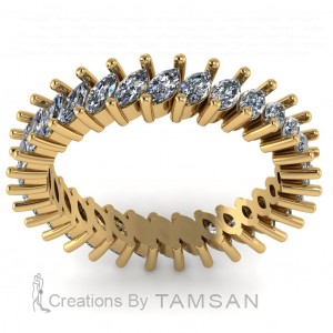 Diamond Marquise Diagonal Eternity Ring 1Ctw