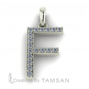 Diamond Initial Block Letter F 0.25Ctw