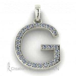 Diamond Initial Block Letter G 0.35Ctw