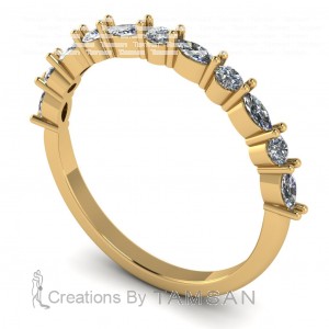 Diamond Marquise and Round Anniversary Ring 0.30Ctw