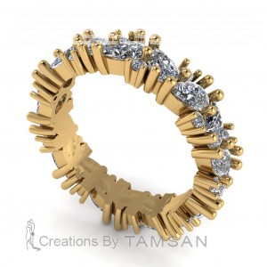 Diamond Pear and Round Eternity Ring 2.10Ctw