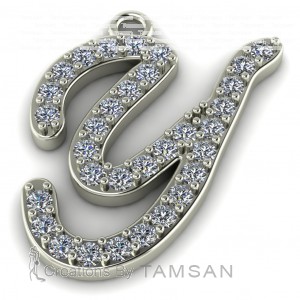 Diamond Initial Script Letter Y 0.40Ctw