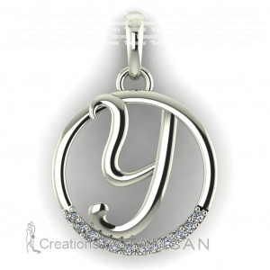  Diamond Initial Circle Letter Y 0.075Ctw