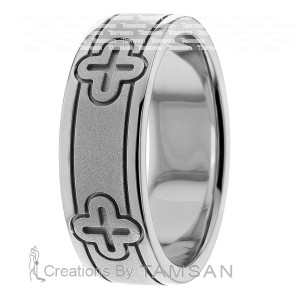 7.5mm Wide Christian Wedding Ring