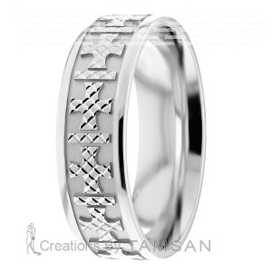 7mm Cross Wedding Ring