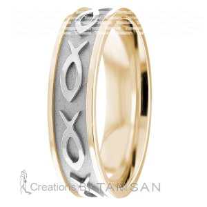 6mm Jesus Fish Wedding Ring