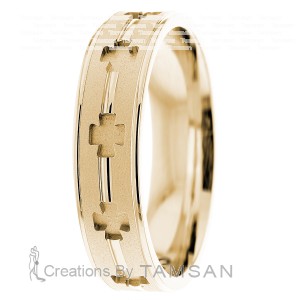 Cross Wedding Ring 6mm 