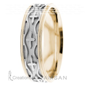 Christian Milgrain Wedding Ring 7mm Wide