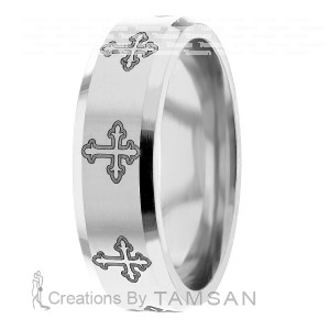 7mm Cross Wedding Ring