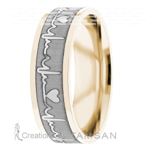 7mm Heart Rate Wedding Ring