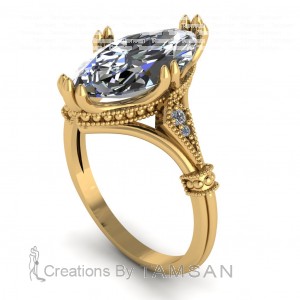 Marquise Split Shank Engagement Ring