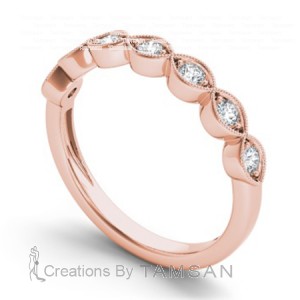 Diamond Round Cut Anniversary Ring with Milgrain 0.25Ctw