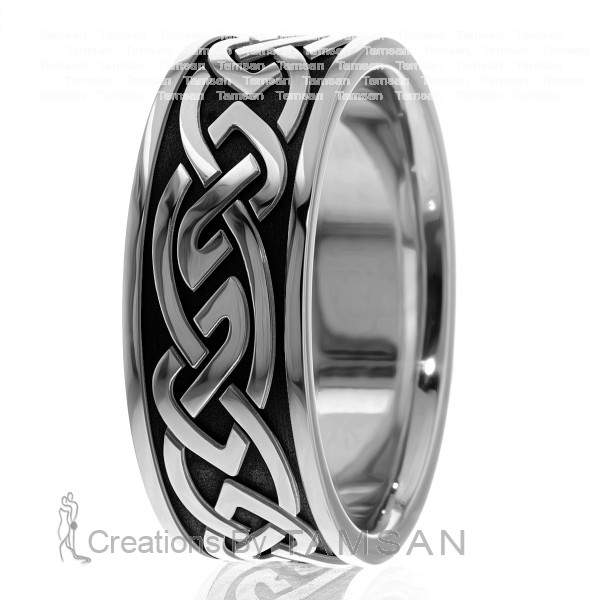 Celtic white gold online wedding rings