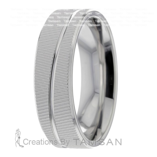 Knurled sales wedding band