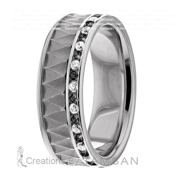 Black & Clear Diamond Wedding Band 7mm 0.54 Ctw. DW179158-BD