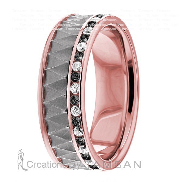 Black & Clear Diamond Wedding Band 7mm 0.54 Ctw. DW179158-BD