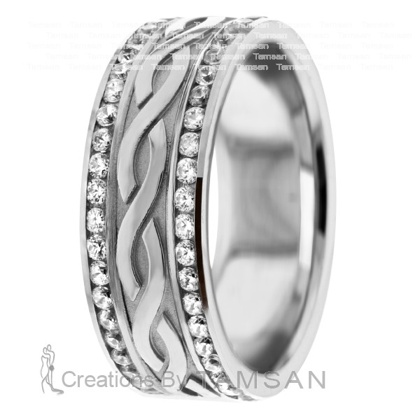Mens diamond infinity outlet wedding band