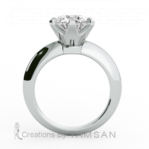 Knife Edge Six Prong Engagement Ring 