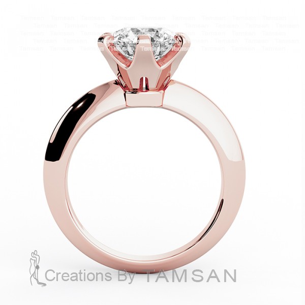 Knife Edge Six Prong Engagement Ring