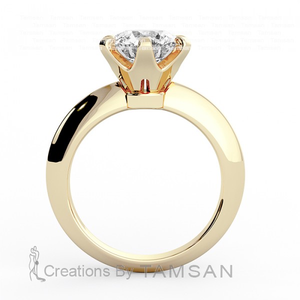 Knife Edge Six Prong Engagement Ring