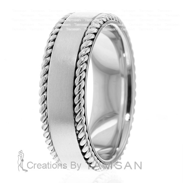 Flat Rope Wedding Band HM7062