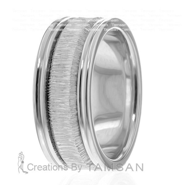 Hand Textured Wedding Ring HM7093