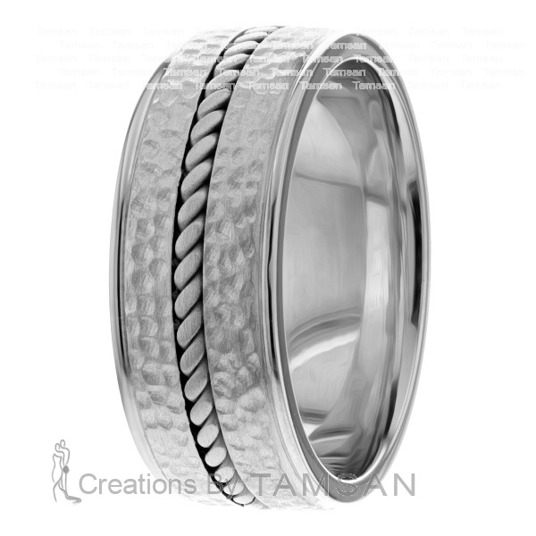 Hammered Rope Wedding Band HM7168