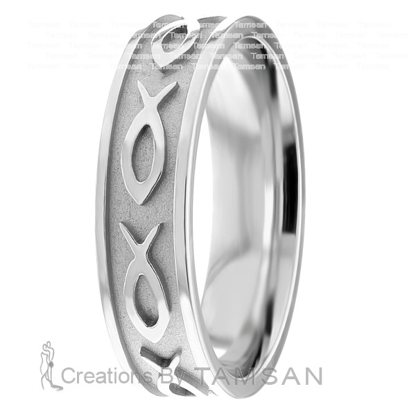 6mm Jesus Fish Wedding Ring